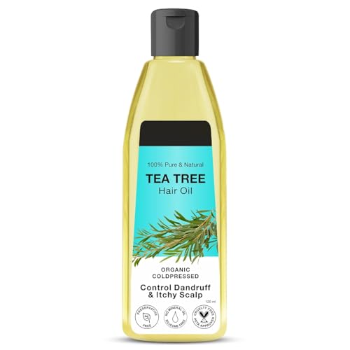 Te.a Tree Hair Oil – 120ml | For Hair Growth, Scalp Nourishment & Anti-Dandruff | 100% Pure, Natural & Cold-Pressed | With Tea Tree, Castor, Sesame, Olive & Jojoba Oils