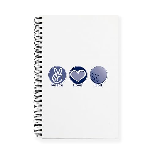 CafePress Peace Love Golf Spiral Bound Journal Notebook, Personal Diary, Lined