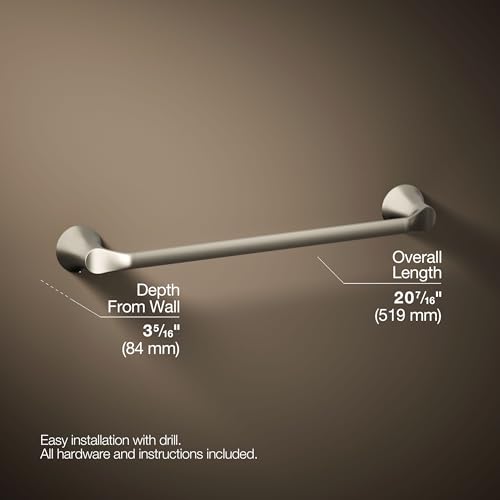 Kohler 27393-BN Simplice® 18" Towel bar, Vibrant Brushed Nickel by Kohler - Used condition - Image 4