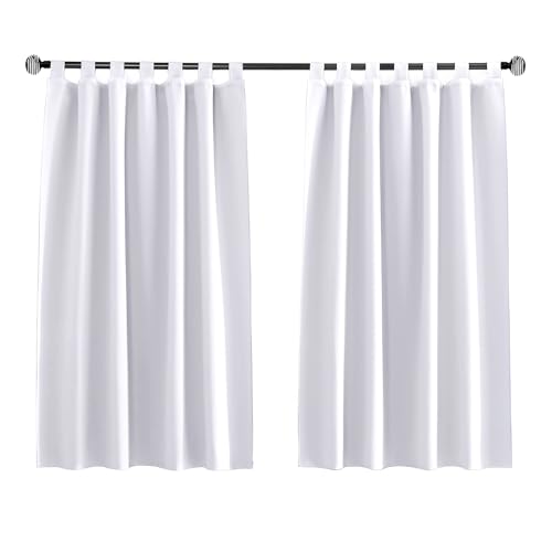 Tenger Home Rideau occultant Court, pour fenêtre de Cuisine, Rideau Opaque pour Chambre à Coucher avec Boucles, Chambre à Coucher, avec Passants, 1 pièce...