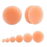 NewZenro Flesh Skin Colored Ear Gauges Silicone Double Plugs Hide Retainer Tunnels Expanders Stretcher Silicone Body Piercing Jewelry 2PCS (00g(10mm))