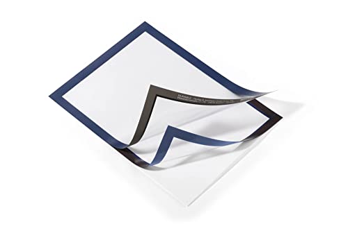 Durable Info-Rahmen Duraframe (A4, selbstklebend mit Magnetverschluss) 10 Stück, dunkelblau, 488207