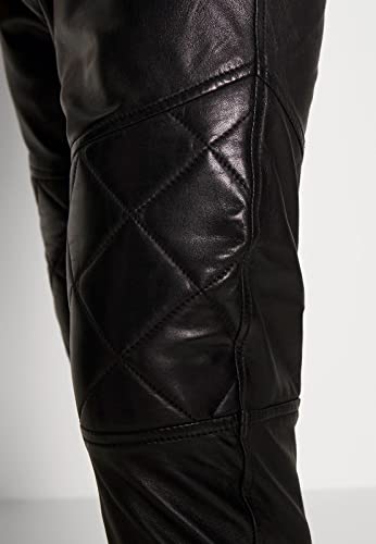 Men's Black Genuine Lamb Leather Track Joggers Style Pants Outdoor Casual Trousers (7X-Large, Black) #TOP2