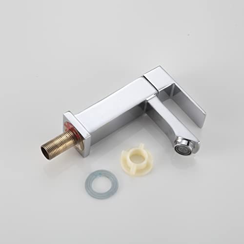 Torneira Banheiro Luxo Quadrada 1/4 Volta Inox Aço Cromada Bancada Pia Banheiro Alto Padrão