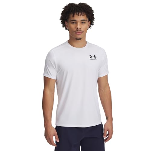 Under Armour UA Heatgear Fitted SS Erkek T-Shirt White / / Black M