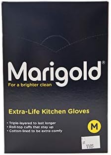 MARIGOLD Women's Marigold-gloves-medium 6pk Marigold Extra Life Kitchen Gloves M, Yellow, M Pack of 6 UK