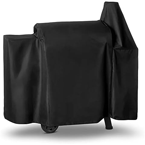 Arcedo Wood Pellet Grill Cover for Pit Boss 820D, Heavy Duty Waterproof Barbecue BBQ Cover, Outdoor Patio Wood Fired Smoker Grill Cover, Windproof and Fade Resistant, All Weather Protection, Black Cover