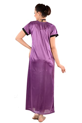 Image of Women's Nightwear Nightdress Nighty,Robe with Top & Shots Set (4pc Set of Robe, Nighty, Top & Shorts)