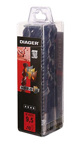 Diager 703d09.5 Drill Bit Set, Brown, diameter mm.9,5 - Long.81 - Long.125 - Cond.1