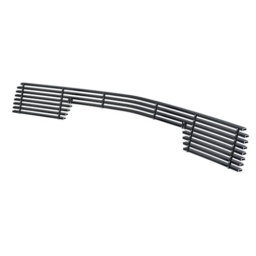 Image of APS Compatible with Chevy Silverado 1500 2014-2015 Lower Bumper Stainless Steel Black Horizontal Billet Front Grill Grille Insert C65990J