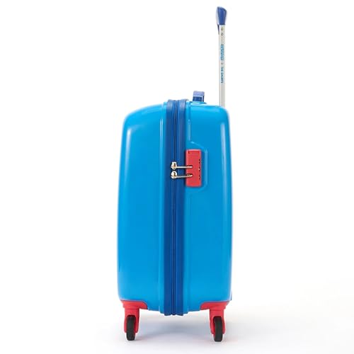 Image of American Tourister Smurfs 53 CM Small Suitcase with Combination Non TSA Lock & 4 Wheels Hard-Sided PC Cabin Luggage /Trolley Bag for Travel /Luggage Bag with Spinner Wheels for Travel- Blue /Red