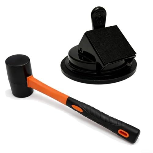 Herramienta de reparación de huecos de piso laminado, fijador de huecos de ventosa resistente con martillo de goma para instalación de tablones de vinilo