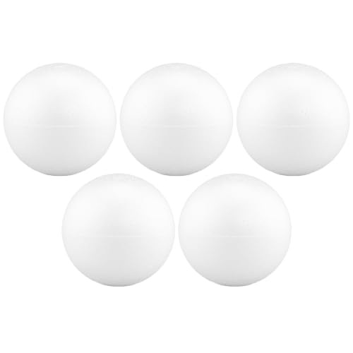 Styropor Kugel Ø 10 cm aus Polystyrol glatt und langlebig 5 Stück zum Basteln Modellbau Creativprojekte Weiß