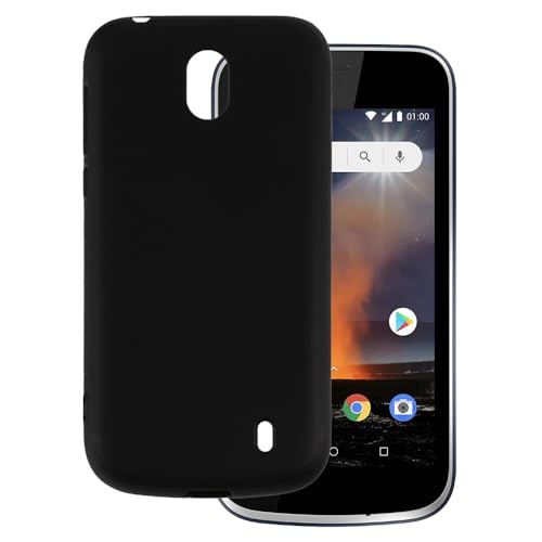 OAGELIM Funda Compatible con Nokia 1 Case Antigolpes con Cubierta Protectora Flexible de TPU Suave y Resistencia a Arañazos con Protección (Negro)