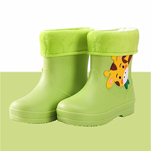 Kids Rain Shoes Easy on Rubber Rain Boots Giraffe Cartoon Pattern Non Slip Rubber Shoes Baby Girl Boots2