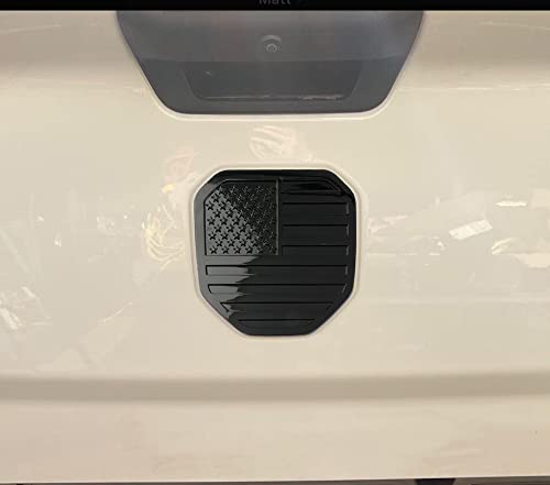 Image of CONGCONG Tailgate Emblem Badge for Dodge Ram 1500 /2500 /3500 (2019-2023, American Flag - Matte Over Gloss Black)