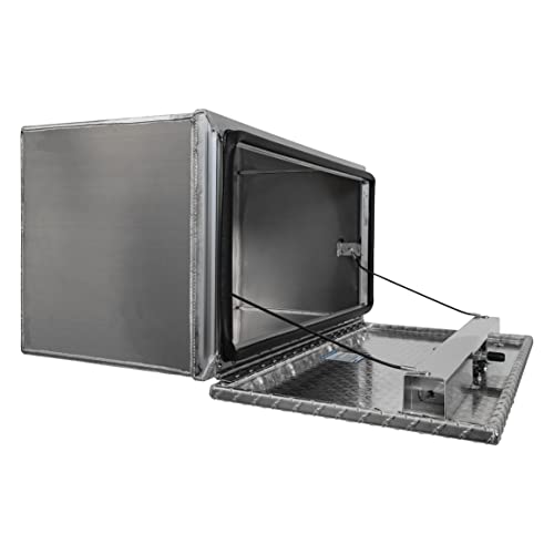 Image of Buyers Products 1706515 Silver Pro Series Aluminum Underbody Truck Box with Diamond Tread Door, 18x18x60 Inch, Made In the USA, Durable Vehicle Tool Box For Storage and Organization