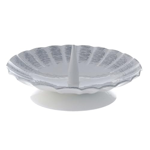 Portacandela ondulato ferro bianco argento punzone candela 9,5 cm