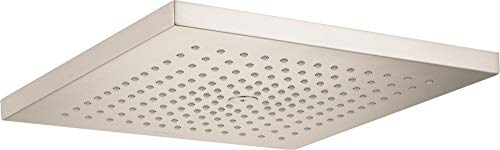 Creative Product hansgrohe Raindance E 12-inch Showerhead Upgrade Modern 1-Spray Rain Square with QuickClean in Brushed Nickel, 26239821