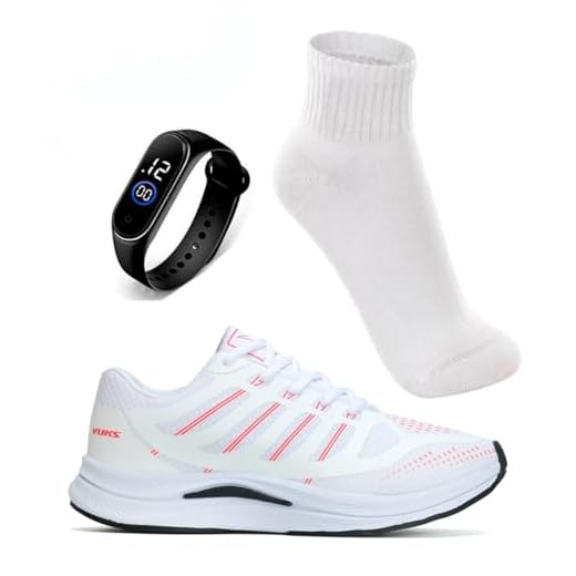 Kit Tenis Feminino Academia Corrida Caminhada Leve Confortavel + Relogio Digital e Meia Esportiva (Branco, BR, Adulto, Numérico, 34)