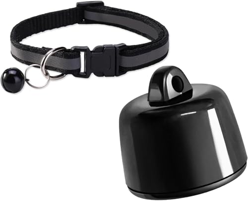 Mini Haustierortungsgerät für Hunde & Katzen, Kompatibel mit iOS & Android mit Reflektierend Halsband, Ortungsgerät Weltweite Standortverfolgung, IP67 Wasserdicht für Hauskatzen und Hunde (Black)
