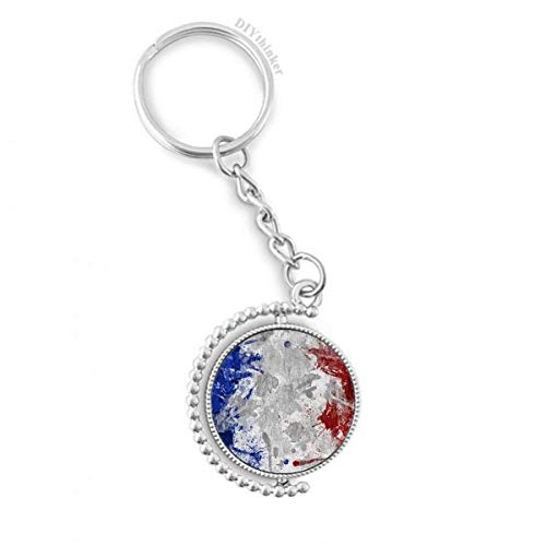 Llavero de Francia rotativo con anillo de cadena para recuerdos culturales de ciudades