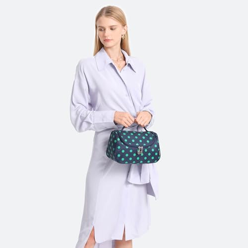 Yeiotsy Travel Cosmetic Bag – Polka Dots Makeup Travel Organizer, Hanging Toiletry Bag for Women