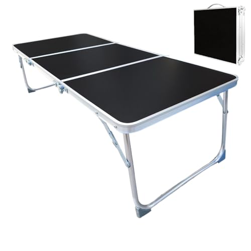 szaluyk Mesa de camping portátil – Mesa plegable de aleación de aluminio con asas – Accesorio compacto para exteriores, jardín, playa, cocina de campo, picnic y viajes
