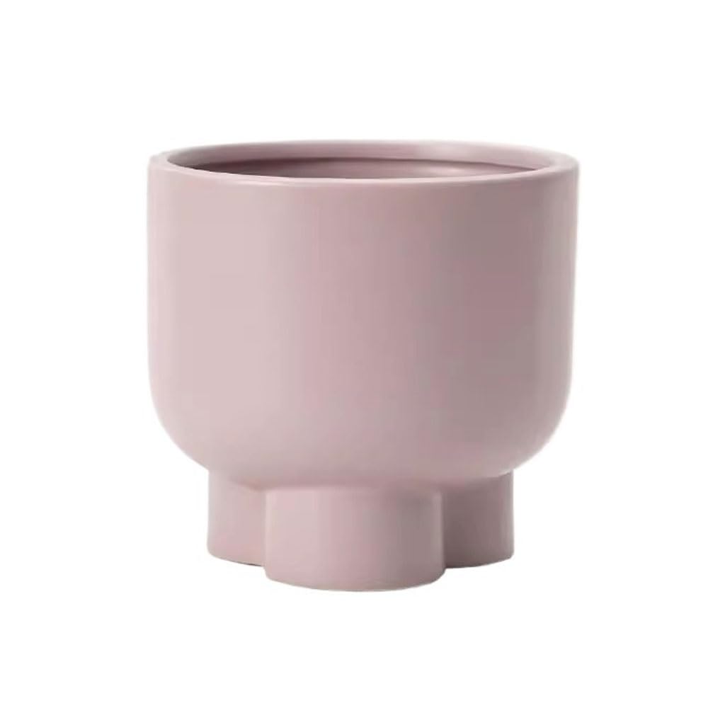 Gelasige A Flower Pots Nordic Simple Ceramic Flower Pot Indoor Balcony Creative Matte Multi-Color Desktop Potted Ornaments Outdoor Flower Pots(A)
