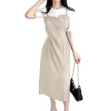 [J-Scott] [ジェイスコット] アシンメトリー ワンピース Iライン ミモレ丈 春夏 ポリエステル ノースリーブ 清楚感 ナチュラル 上品 大人女子 フォーマル ベージュ JS175-BG-S