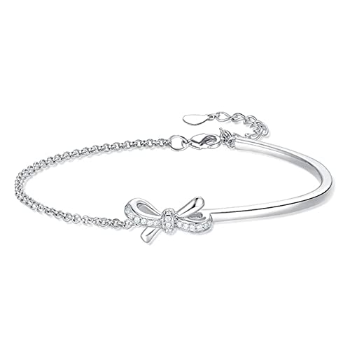 Bracelet nœud demi-cercle argent S925 le cadeau idéal de bijoux pour femme