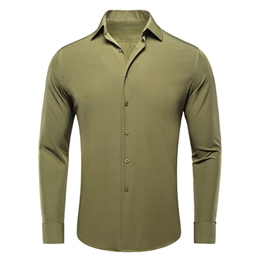 Chemise en soie couleur unie CY-1085 manches longues homme XL