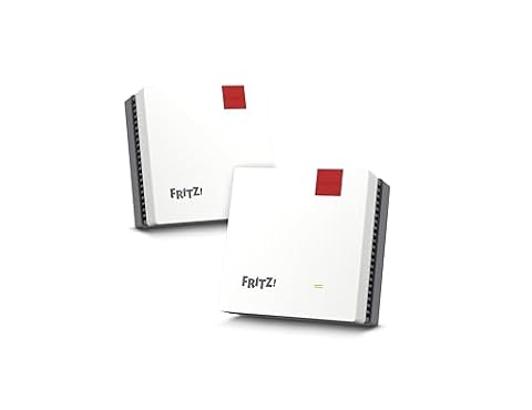 FRITZ!Mesh Set 1600 2-pak | stabilne Wi-Fi 6 do 3000 Mbit/s | zasięg Wi-Fi w 3-5 pokojach | idealny do routera lub modemu światłowodowego (ONT) | łatwa konfiguracja | Made in Europe