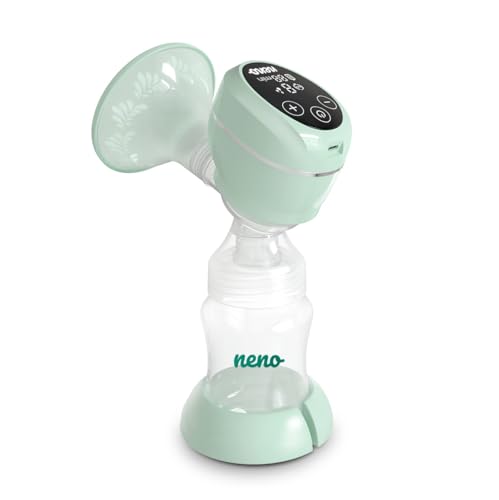 Neno Uno Milchpumpe Elektrisch Tragbare – Milch Pumpe Kabellos – Muttermilch Abpumpen mit Elektrischer Brustpumpe – mit 2 Milchbeuteln & Sauger – 6 Modi & 9 Stufen – BPA-frei – LED-Anzeige