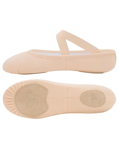 Image of Daydance Cloud Soft 4 Way Stretch Girls Ballet Shoes, Split Sole Dance Slippers for Toddler Girls /Little /Big Kids