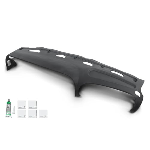 PIT66 TPE Dash Cover Dashboard Bezel, Compatible with Dodge Ram 1500 (submodel: Laramie, Sport, ST, WS) 1998-2001/ Ram 1500 SS T 5.9L 1998/ Ram 2500 3500 Base 1998-2002 Instrument Panel Gray