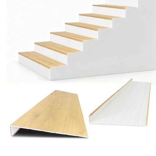 Non Slip Stair Treads for Stair Remodel, 4 Pieces 47x11.8 inch Wood Pl