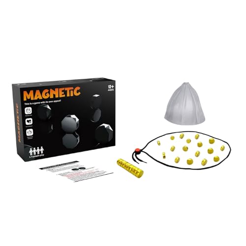Juego magnético de ajedrez magnético portátil con imán para viajes y camping. Con 40 piedras magnéticas como regalo para niños a partir de 9 a 14 años. Contiene juego de rompecabezas en geometría