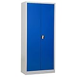 Gürkan Stahlschrank lichtgrau, blau 80,0 x 38,0 x 180,0 cm 