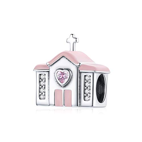 Colgante de Plata de Ley 925 con circonita cúbica rosa para pulseras