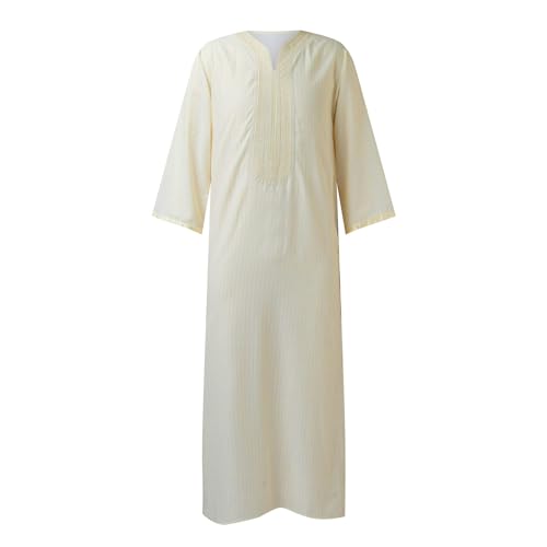 Robe classique homme avec broderie musulmane élégante style Dubaï