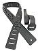 Funk Plus Pentagram Leather Guitar Strap Nail head Rivet Bass Acoustic Electric Guitar Goth Style (Black), GS302SIL
