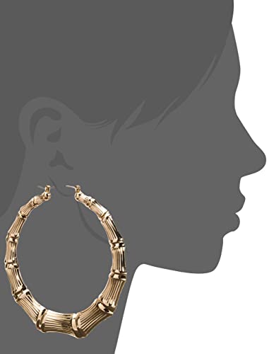 Guess Metal Hoops Women's Bamboo Hoop Earrings, Gold, One Size - Image 4