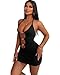 Slutty Dresses for Women Sexy Rave Outfits for Women Clubbing Outfits Outcast Clothing Micro Dress Strip Stripper Outfit (US, Alpha, Large, Regular, Regular, Black)