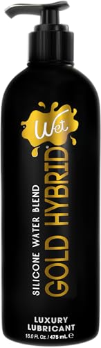 Wet Gold Hybrid Silicone and Water-Based Lubricant | Long-Lasting Performance, Premium Formula | Made Without Glycerin and Parabens | Lube for Men, Women & Couples, 16 fl oz