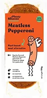MeatLess Pepperoni 130 g, Meat Substitute, Vegan Pepperoni Pizza, Protein Source, Meat Free