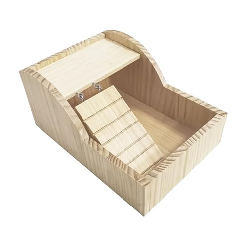 jupsjuice Bain de sable pour hamsters, récipient en bois avec échelle, boîte de bain pour petits animaux de compagnie, gerbilles, chinchillas, hérissons,...