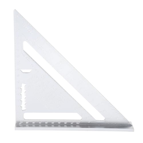 Regla triangular carpintería aluminio con escalas métricas e imperiales miniatura 2
