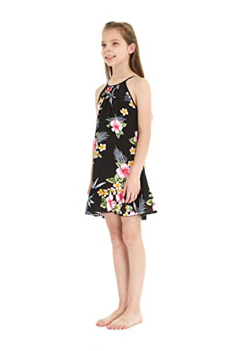 Image of Family Matching Hawaiian Clothes, Hibiscus Black | Black Hibiscus Print • Soft Rayon Fabric • Family Matching Outfits • Vacation Ready • Luau Party Wear