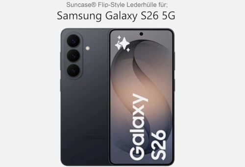 Étui protection à rabat original Suncase pour Samsung S26 5G fini les rayures sur l'écran en cuir